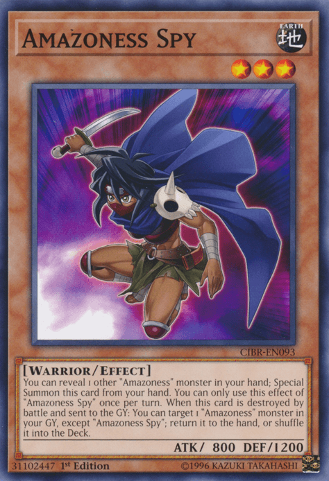 1st Edition, Circuit Break, Common, Earth, Effect Monster, Unlimited, Warrior Amazoness Spy [CIBR-EN093] Common - Trading Card World