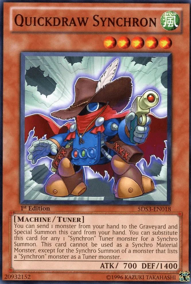1st Edition, Common, Machine, Starter Deck: Duelist Toolbox, Tuner Monster, Wind Quickdraw Synchron [5DS3-EN018] Common - Trading Card World
