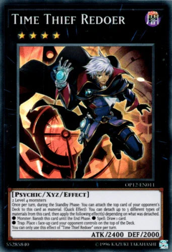 Dark, OTS Tournament Pack 12, Psychic, Super Rare, Unlimited, Xyz/Effect Monster Time Thief Redoer [OP12-EN011] Super Rare - Trading Card World