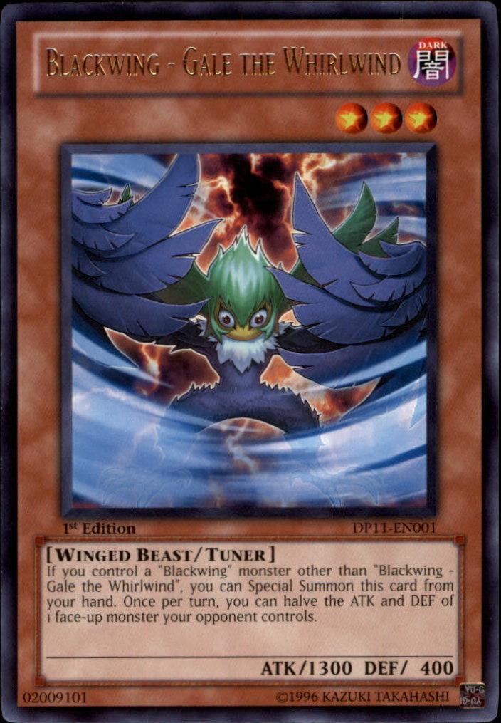 1st Edition, Dark, Duelist Pack 11: Crow, Rare, Tuner Monster, Winged Beast Blackwing - Gale the Whirlwind [DP11-EN001] Rare - Trading Card World