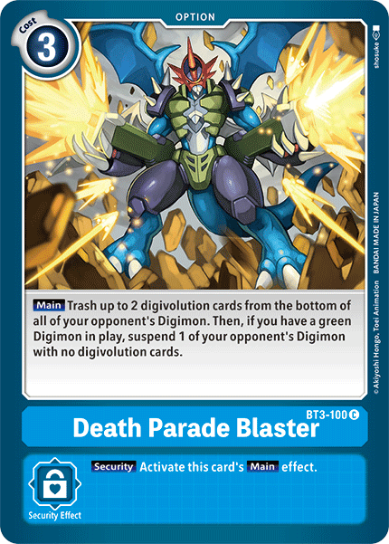 Blue, BT3-100, Common, Option, Release Special Booster Ver.1.5 Death Parade Blaster [BT3-100] [Release Special Booster Ver.1.5] - Trading Card World