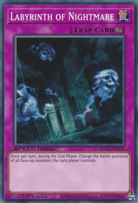 1st Edition, Common, Continuous Trap, Speed Duel GX: Midterm Paradox, Trap Labyrinth of Nightmare [SGX2-END20] Common - Trading Card World