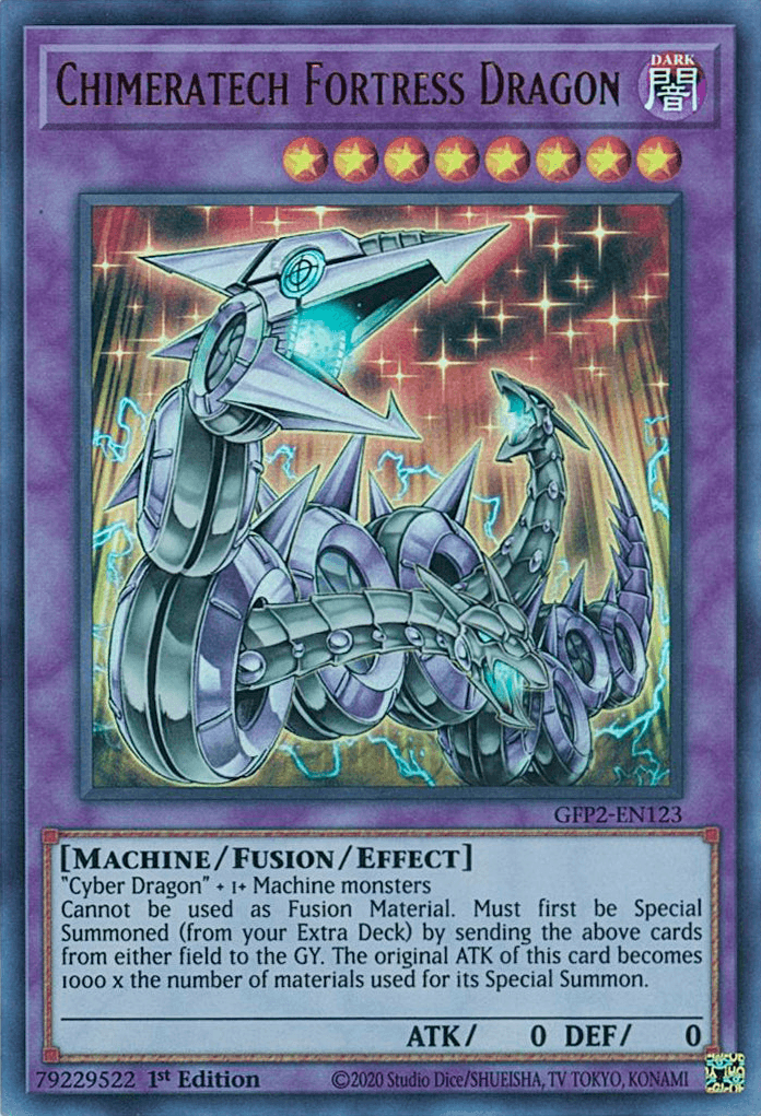 1st Edition, Dark, Fusion/Effect Monster, Ghosts From the Past: The 2nd Haunting, Machine, Ultra Rare Chimeratech Fortress Dragon [GFP2-EN123] Ultra Rare - Trading Card World