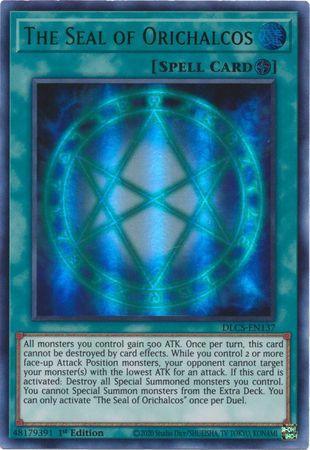 1st Edition, Dragons of Legend: The Complete Series, Field Spell, Spell, Ultra Rare The Seal of Orichalcos (Green) [DLCS-EN137] Ultra Rare - Trading Card World