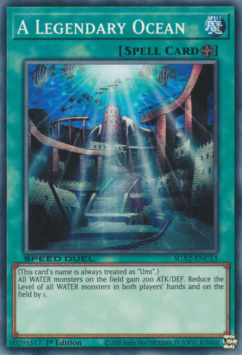 1st Edition, Common, Field Spell, Speed Duel GX: Midterm Paradox, Spell A Legendary Ocean [SGX2-ENC13] Common - Trading Card World