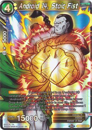 Android, Android 13 Saga, Android 14, Battle, Battle Evolution Booster, BT9-057, Common, Normal, Parallel Foil, Yellow Android 14, Stoic Fist (Reprint) (BT9-057) [Battle Evolution Booster] - Trading Card World