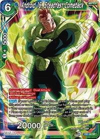Android, Android 16, Android Cell Saga, Battle, Battle Evolution Booster, Blue;Green, EB1-64, Parallel Foil, Super Rare Android 16, Steadfast Comeback (EB1-64) [Battle Evolution Booster] - Trading Card World