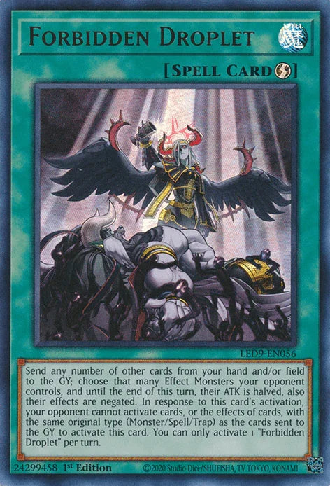 1st Edition, Legendary Duelists: Duels From the Deep, Quick-Play Spell, Spell, Ultra Rare Forbidden Droplet [LED9-EN056] Ultra Rare - Trading Card World