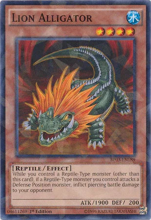 1st Edition, Battle Pack 3: Monster League, Effect Monster, Reptile, Shatterfoil Rare, Water Lion Alligator [BP03-EN089] Shatterfoil Rare - Trading Card World