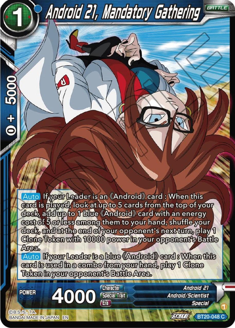 Android 21, Android/Scientist, Battle, Blue, BT20-048, Common, Normal, Parallel Foil, Power Absorbed, Special Android 21, Mandatory Gathering (BT20-048) [Power Absorbed] - Trading Card World