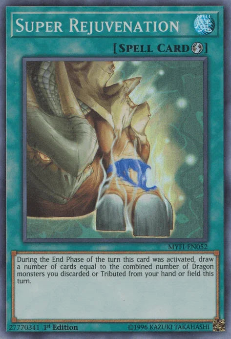 1st Edition, Mystic Fighters, Quick Play Spell, Spell, Super Rare Super Rejuvenation [MYFI-EN052] Super Rare - Trading Card World