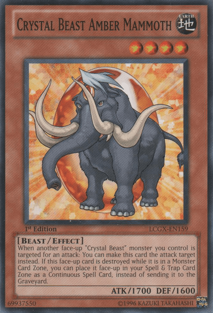 1st Edition, Beast, Common, Earth, Effect Monster, Legendary Collection 2, Unlimited Crystal Beast Amber Mammoth [LCGX-EN159] Common - Trading Card World