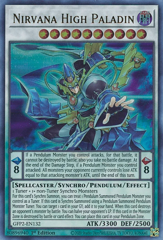 1st Edition, Dark, Ghosts From the Past: The 2nd Haunting, Spellcaster, Synchro/Pendulum/Effect Monster, Ultra Rare Nirvana High Paladin [GFP2-EN132] Ultra Rare - Trading Card World