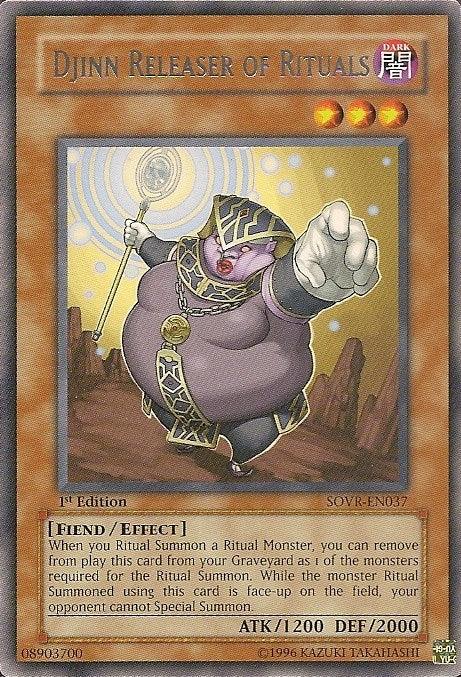 1st Edition, Dark, Effect Monster, Fiend, Rare, Stardust Overdrive, Unlimited Djinn Releaser of Rituals [SOVR-EN037] Rare - Trading Card World