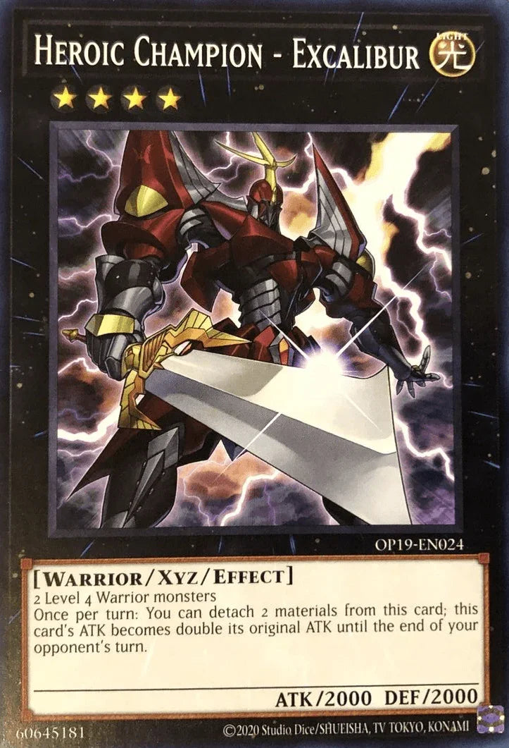 Common, Light, OTS Tournament Pack 19, Unlimited, Warrior, Xyz/Effect Monster Heroic Champion - Excalibur [OP19-EN024] Common - Trading Card World