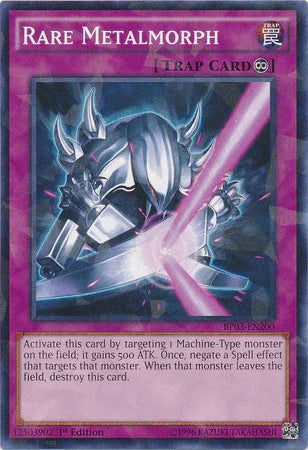 1st Edition, Battle Pack 3: Monster League, Continuous Trap, Shatterfoil Rare, Trap Rare Metalmorph [BP03-EN200] Shatterfoil Rare - Trading Card World
