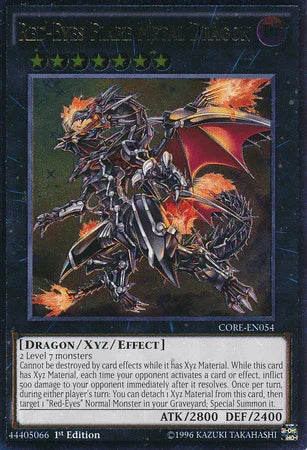1st Edition, Clash of Rebellions, Dark, Dragon, Ultimate Rare, Unlimited, Xyz/Effect Monster Red-Eyes Flare Metal Dragon [CORE-EN054] Ultimate Rare - Trading Card World