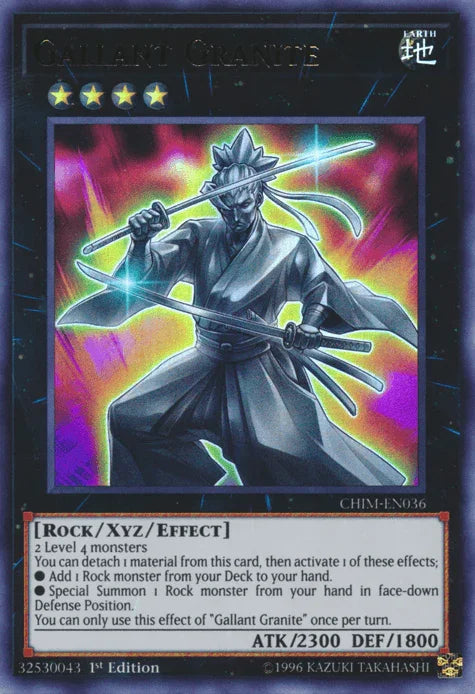 1st Edition, Chaos Impact, Earth, Rock, Ultra Rare, Unlimited, Xyz/Effect Monster Gallant Granite [CHIM-EN036] Ultra Rare - Trading Card World