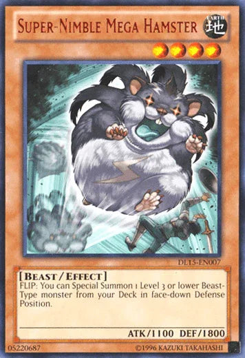 Beast, Duelist League Promo, Earth, Effect Monster, Rare, Unlimited Super-Nimble Mega Hamster (Red) [DL15-EN007] Rare - Trading Card World