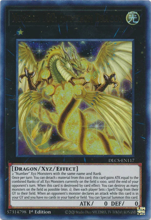 1st Edition, Dragon, Dragons of Legend: The Complete Series, Light, Ultra Rare, Xyz/Effect Monster Number 100: Numeron Dragon [DLCS-EN117] Ultra Rare - Trading Card World