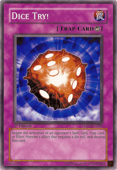 1st Edition, Common, Counter Trap, Light of Destruction, Trap, Unlimited Dice Try! [LODT-EN080] Common - Trading Card World