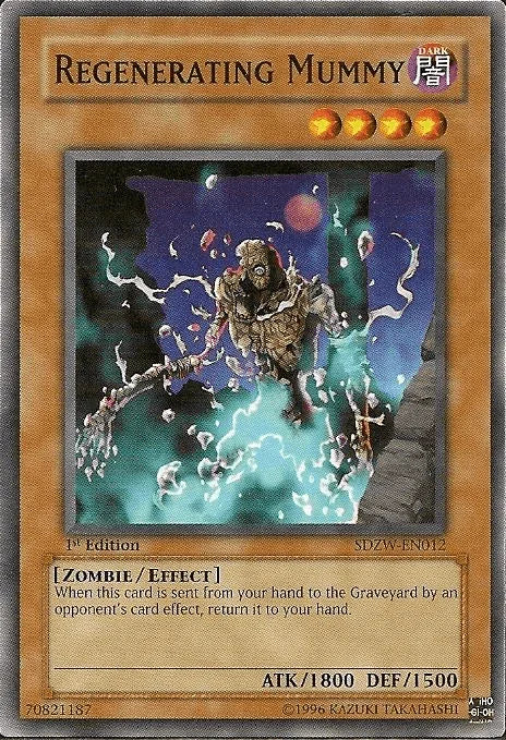 1st Edition, Common, Dark, Effect Monster, Structure Deck: Zombie World, Zombie Regenerating Mummy [SDZW-EN012] Common - Trading Card World