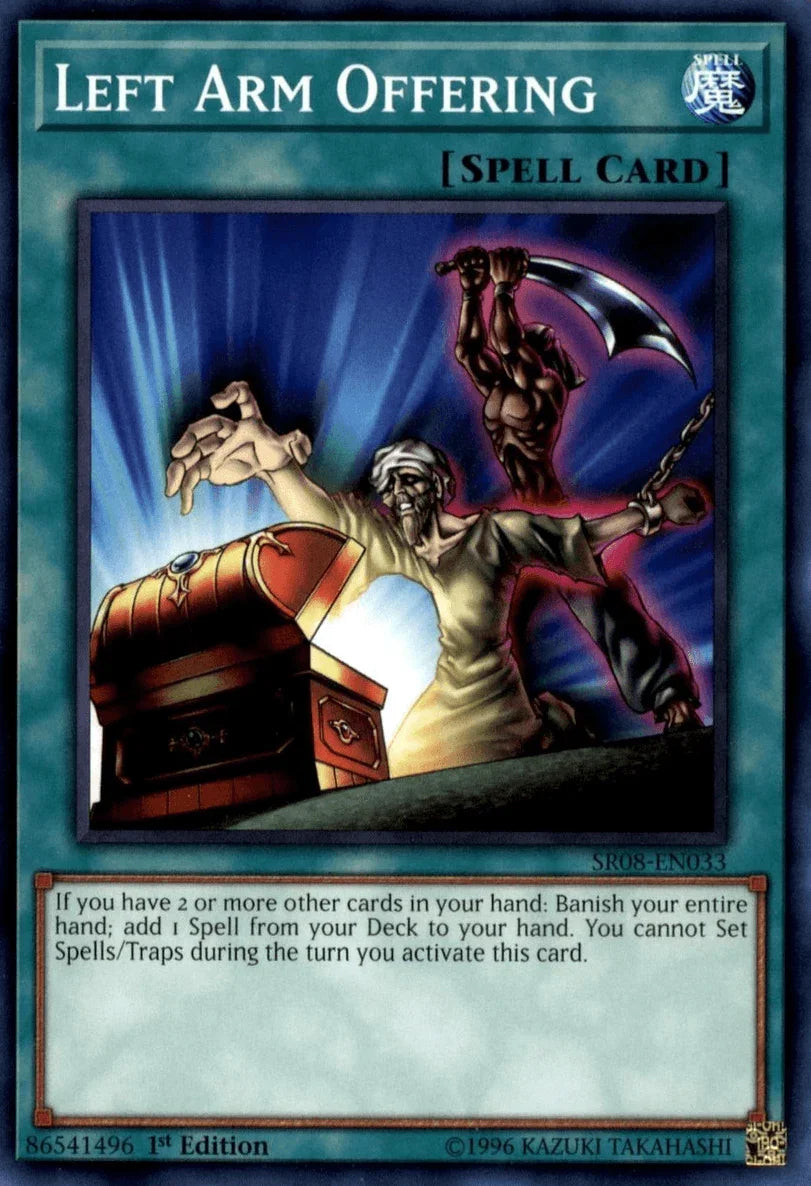 1st Edition, Common, Normal Spell, Spell, Structure Deck: Order of the Spellcasters Left Arm Offering [SR08-EN033] Common - Trading Card World