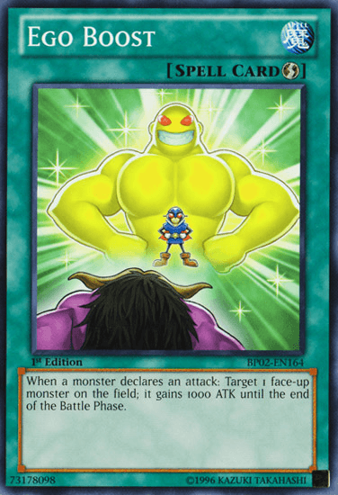 1st Edition, Battle Pack 2: War of the Giants, Mosaic Rare, Quick Play Spell, Spell, Unlimited Ego Boost [BP02-EN164] Mosaic Rare - Trading Card World