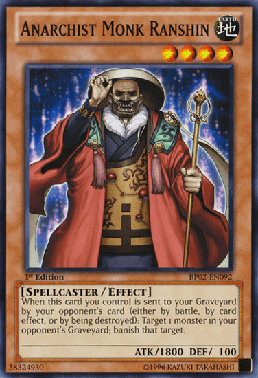 1st Edition, Battle Pack 2: War of the Giants, Common, Earth, Effect Monster, Spellcaster, Unlimited Anarchist Monk Ranshin [BP02-EN092] Common - Trading Card World