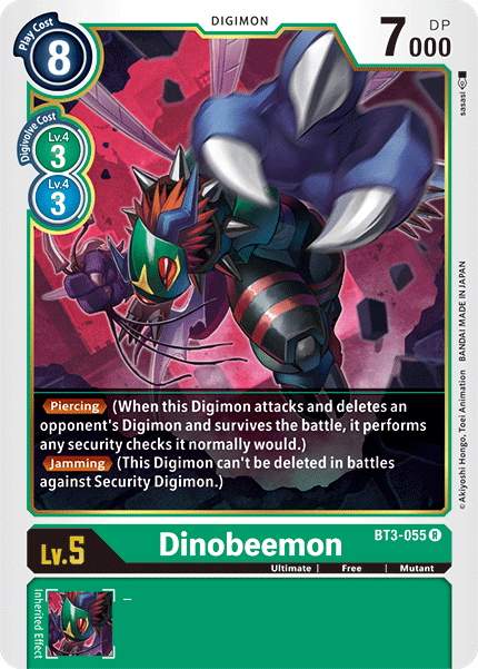 BT3-055, Digimon, Free, Green/Blue, Mutant, Rare, Release Special Booster Ver.1.5, Ultimate Dinobeemon [BT3-055] [Release Special Booster Ver.1.5] - Trading Card World