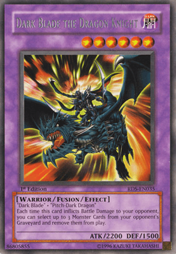 1st Edition, Dark, Fusion/Effect Monster, Rare, Rise of Destiny, Unlimited, Warrior Dark Blade the Dragon Knight [RDS-EN035] Rare - Trading Card World