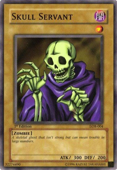 1st Edition, Common, Dark, Normal Monster, The Legend of Blue Eyes White Dragon, Unlimited, Zombie Skull Servant [LOB-004] Common - Trading Card World
