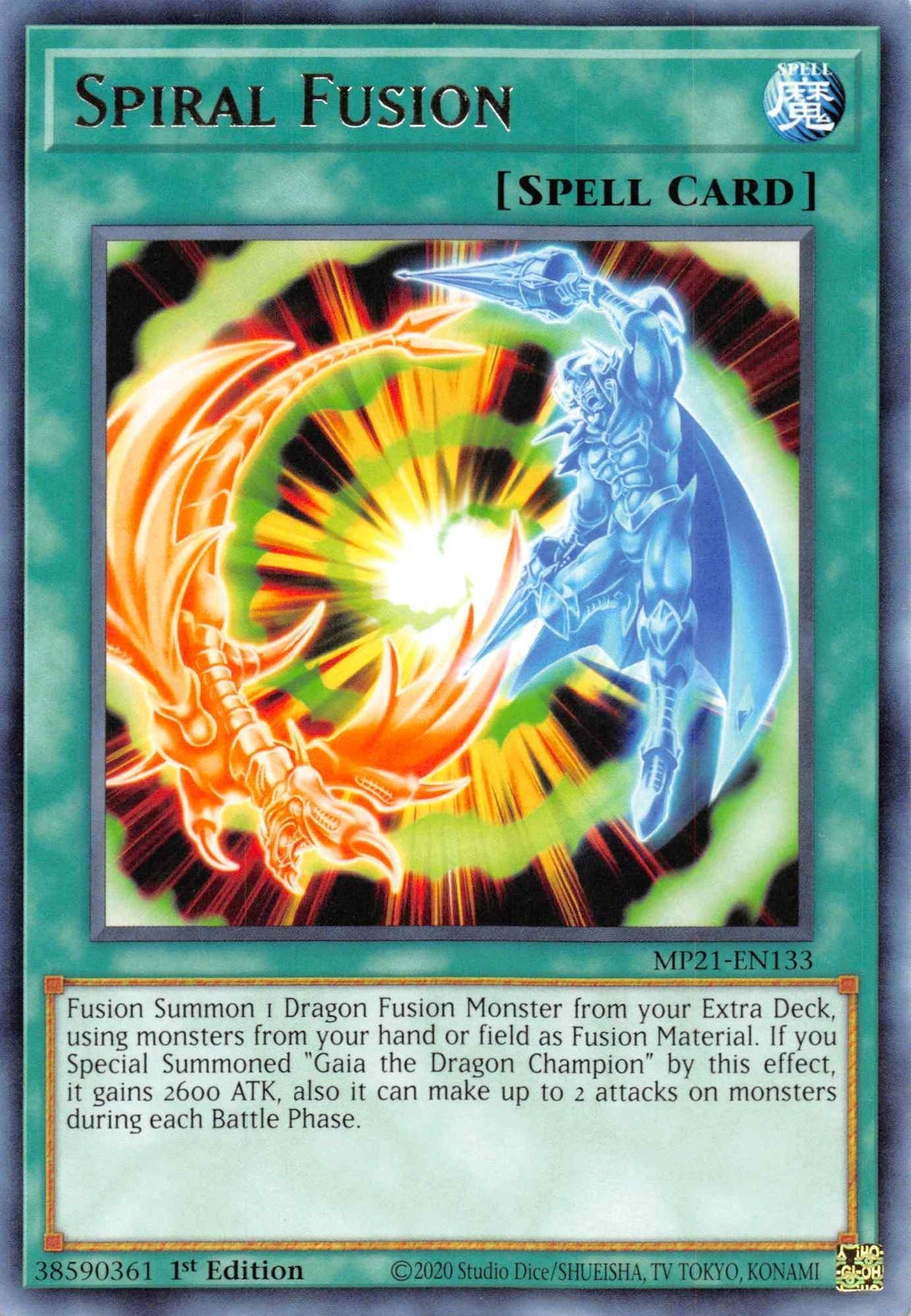 1st Edition, 2021 Tin of Ancient Battles, Normal Spell, Rare, Spell Spiral Fusion [MP21-EN133] Rare - Trading Card World