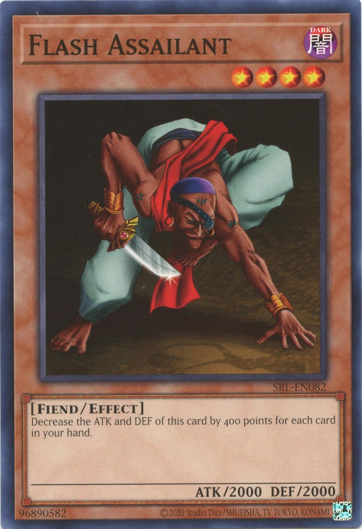 Common, Dark, Effect Monster, Fiend, Spell Ruler (25th Anniversary Edition), Unlimited Flash Assailant (25th Anniversary) [SRL-EN082] Common - Trading Card World