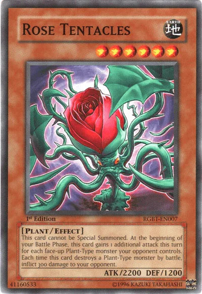 1st Edition, Common, Earth, Effect Monster, Plant, Raging Battle, Unlimited Rose Tentacles [RGBT-EN007] Common - Trading Card World