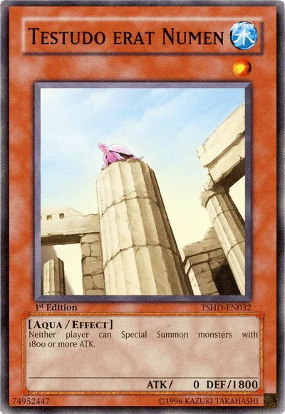 1st Edition, Aqua, Common, Effect Monster, The Shining Darkness, Unlimited, Water Testudo erat Numen [TSHD-EN032] Common - Trading Card World