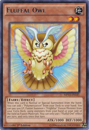 1st Edition, 2015 Mega-Tins Mega Pack, Earth, Effect Monster, Fairy, Rare Fluffal Owl [MP15-EN141] Rare - Trading Card World