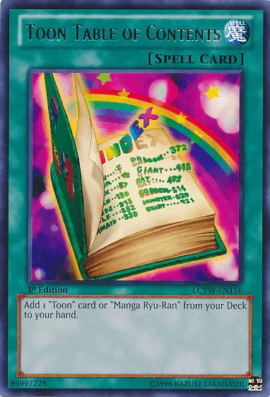1st Edition, Legendary Collection 3: Yugi's World, Normal Spell, Rare, Spell, Unlimited Toon Table of Contents [LCYW-EN116] Rare - Trading Card World
