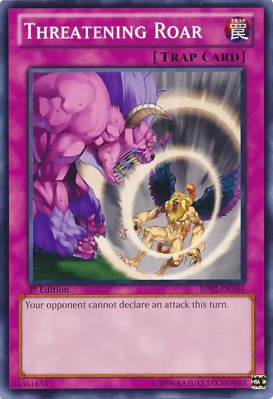 1st Edition, Battle Pack 2: War of the Giants, Common, Normal Trap, Trap, Unlimited Threatening Roar [BP02-EN184] Common - Trading Card World