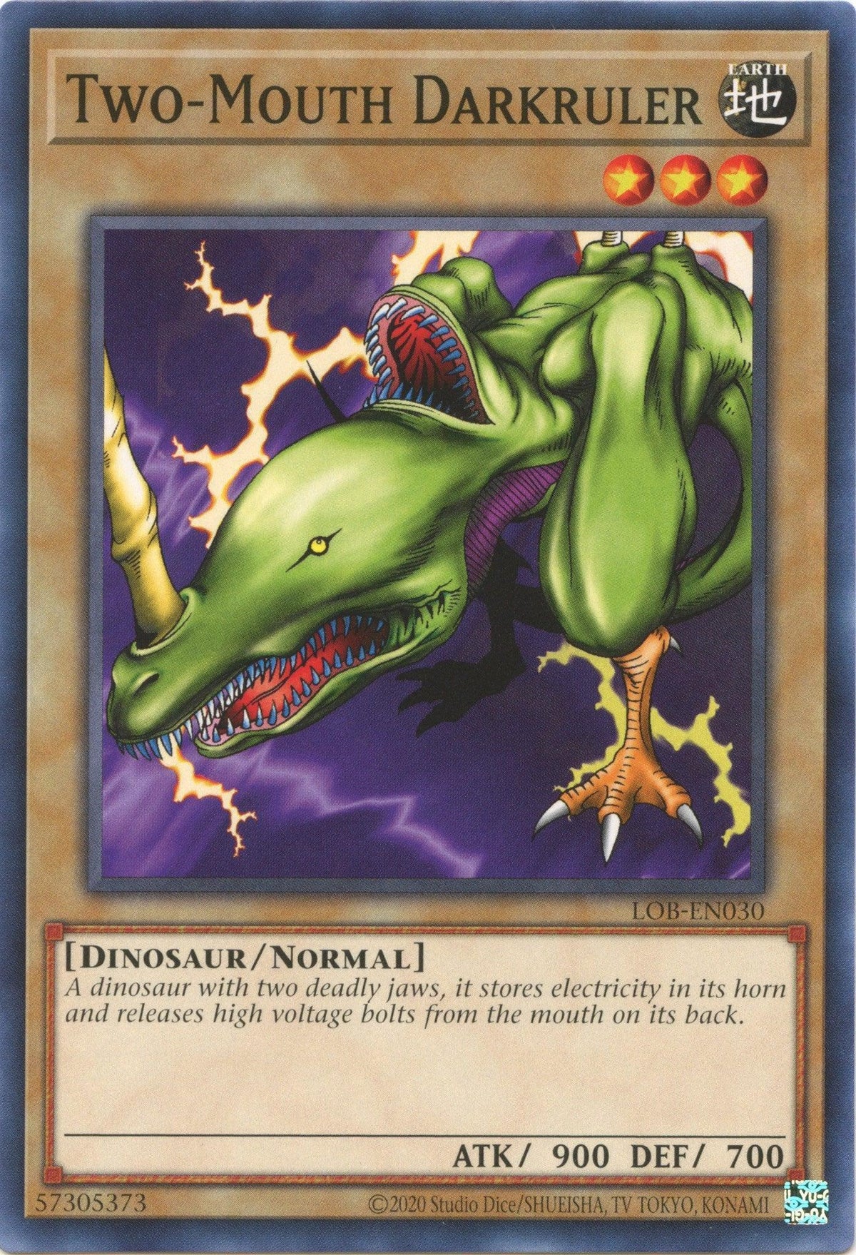 Common, Dragon, Earth, Legend of Blue Eyes White Dragon (25th Anniversary Edition), Normal Monster, Unlimited Two-Mouth Darkruler (25th Anniversary) [LOB-EN030] Common - Trading Card World