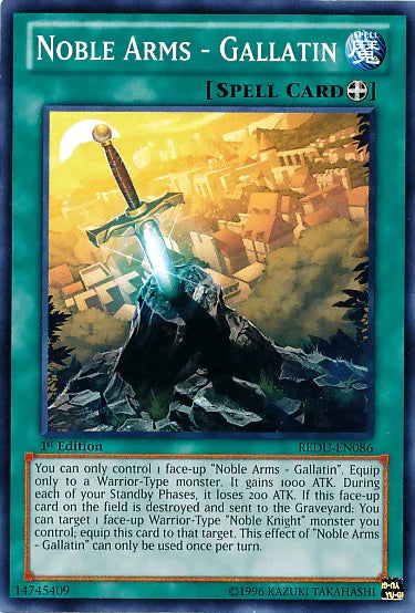 1st Edition, Common, Equip Spell, Return of the Duelist, Spell, Unlimited Noble Arms - Gallatin [REDU-EN086] Common - Trading Card World