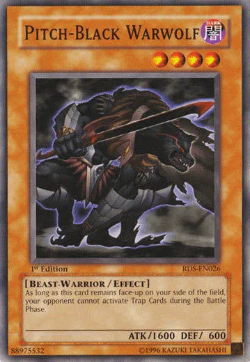 1st Edition, Beast-Warrior, Common, Dark, Effect Monster, Rise of Destiny, Unlimited Pitch-Black Warwolf [RDS-EN026] Common - Trading Card World