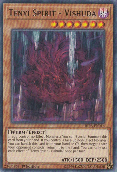 1st Edition, Dark, Effect Monster, Rare, Rising Rampage, Unlimited, Wyrm Tenyi Spirit - Vishuda [RIRA-EN016] Rare - Trading Card World