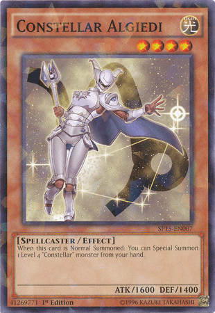 1st Edition, Effect Monster, Light, Shatterfoil Rare, Spellcaster, Star Pack ARC-V Constellar Algiedi [SP15-EN007] Shatterfoil Rare - Trading Card World