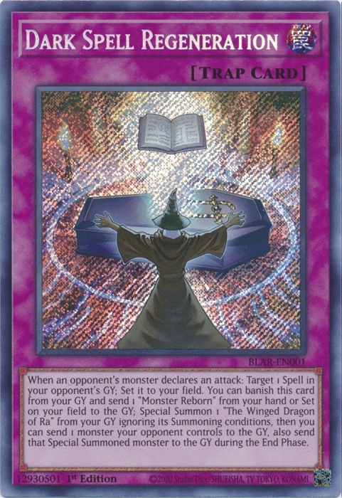 1st Edition, Battles of Legend: Armageddon, Normal Trap, Secret Rare, Trap Dark Spell Regeneration [BLAR-EN001] Secret Rare - Trading Card World