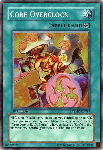 1st Edition, Continuous Spell, Spell, Super Rare, The Shining Darkness, Unlimited Core Overclock [TSHD-EN087] Super Rare - Trading Card World