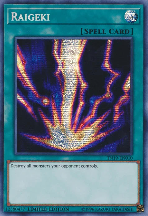 2019 Gold Sarcophagus Tin, Limited, Normal Spell, Prismatic Secret Rare, Spell Raigeki [TN19-EN010] Prismatic Secret Rare - Trading Card World