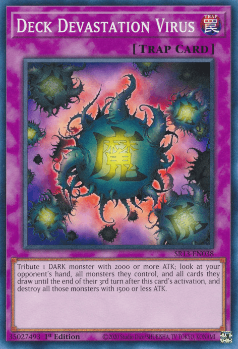 1st Edition, Common, Normal Trap, Structure Deck: Dark World, Trap Deck Devastation Virus [SR13-EN038] Common - Trading Card World