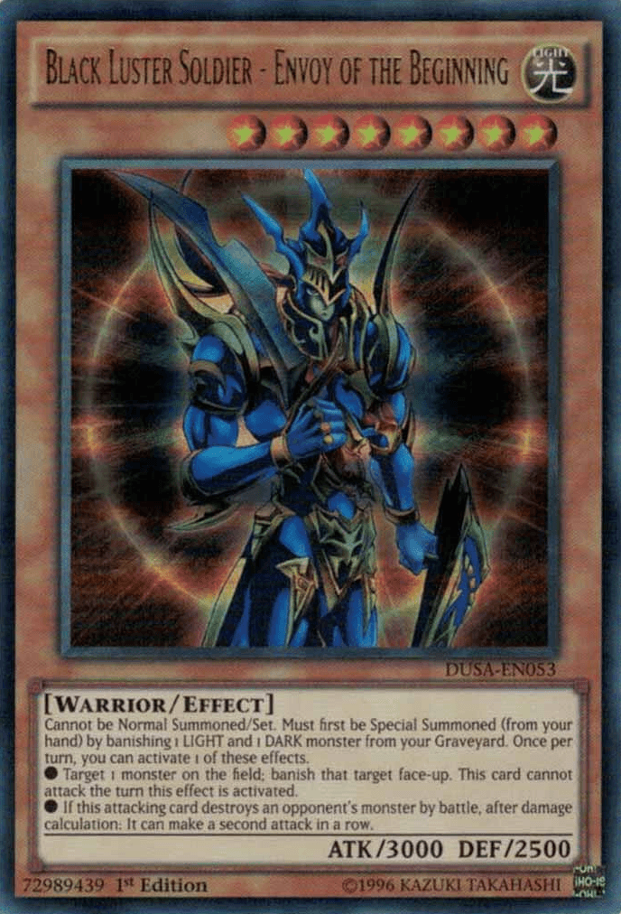 1st Edition, Duelist Saga, Effect Monster, Light, Ultra Rare, Warrior Black Luster Soldier - Envoy of the Beginning [DUSA-EN053] Ultra Rare - Trading Card World