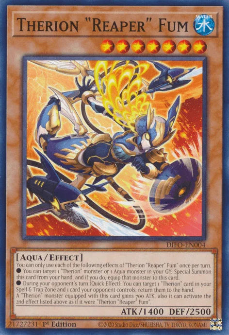 1st Edition, Aqua, Common, Dimension Force, Effect Monster, Water Therion Reaper Fum [DIFO-EN004] Common - Trading Card World